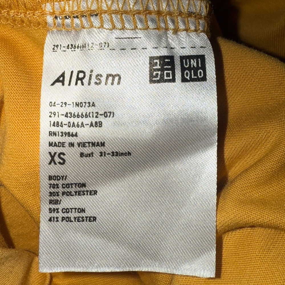 Uniqlo U Mustard Yellow Maxi Dress Minimalist Short Sleeve XS - Picture 5 of 8